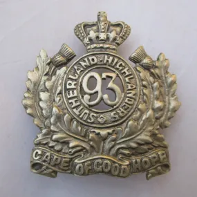 Scottish 93rd Sutherland Highlanders Cap Badge Antique Victorian c1870