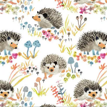 Sewfunky Pixie Dress - Hedgehog Garden in White