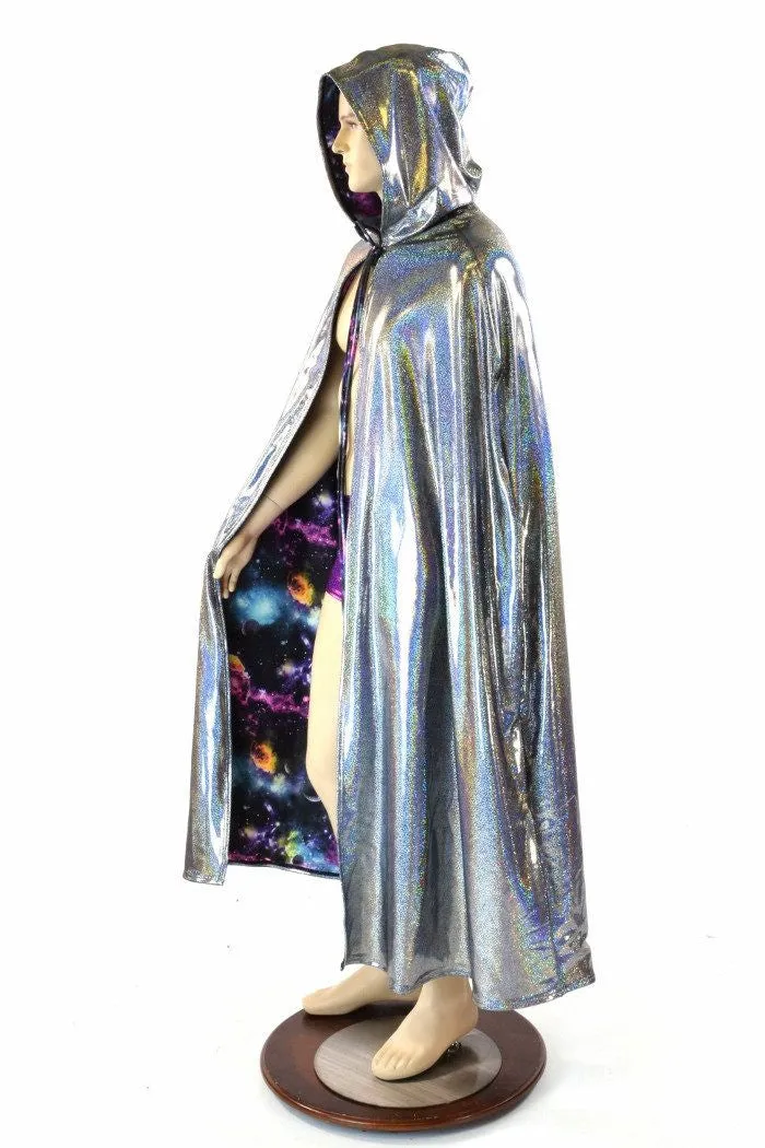 Silver & Galaxy Reversible Hooded Cape