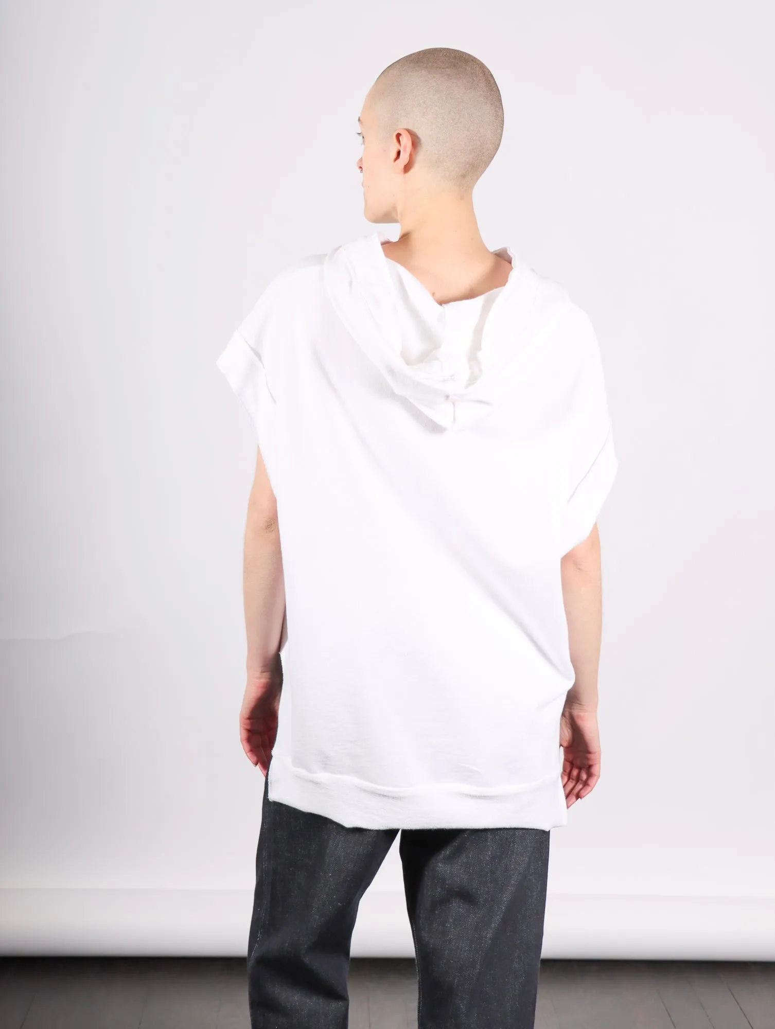 Sleeveless Hoodie in White by Planet