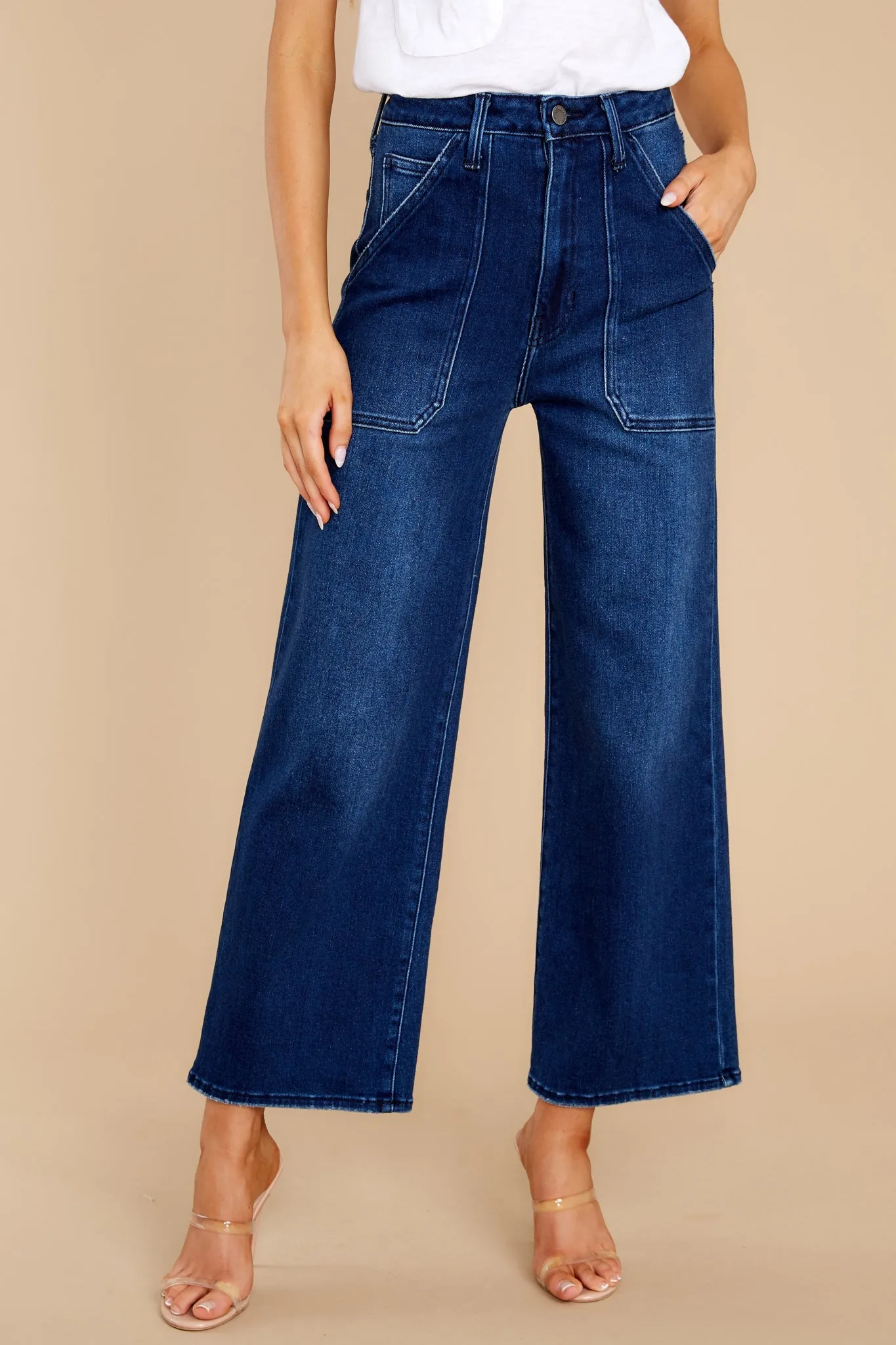 Something Amazing Dark Wash Wide Leg Jeans