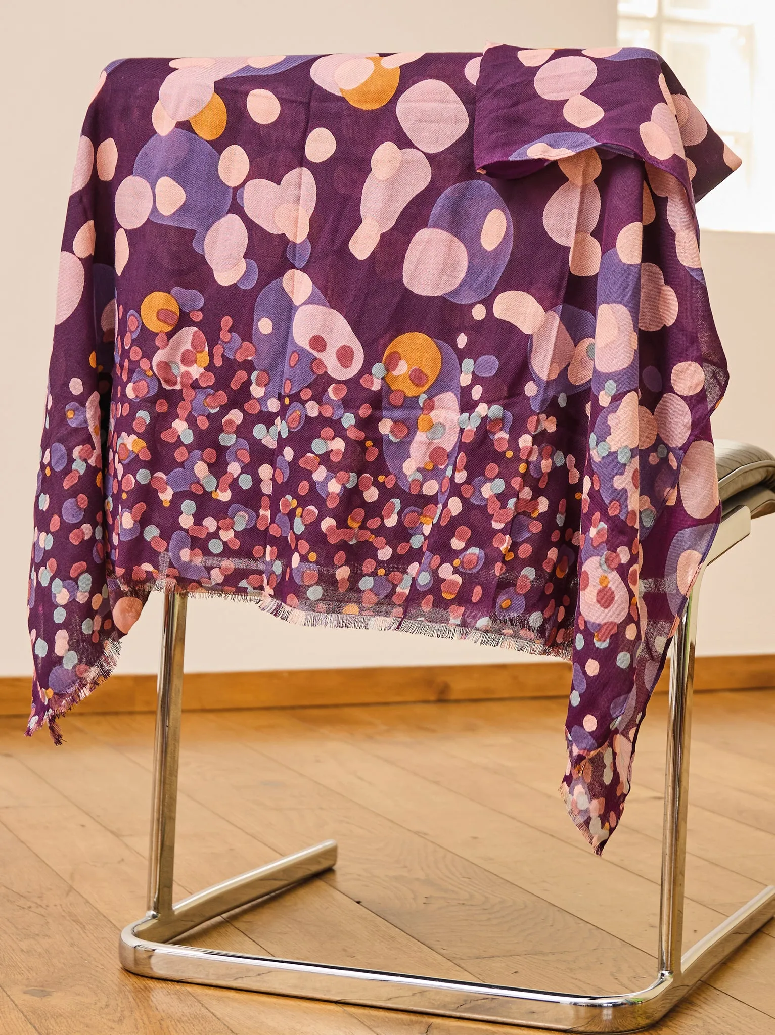 Spot Print Bamboo Scarf - Purple Mix