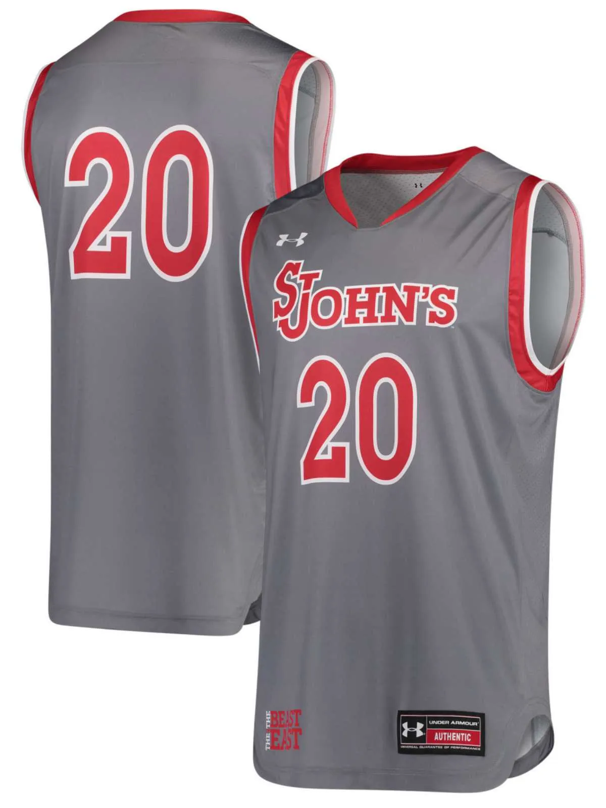 St. Johns Red Storm Under Armour Basketball Replica #20 Gray Jersey