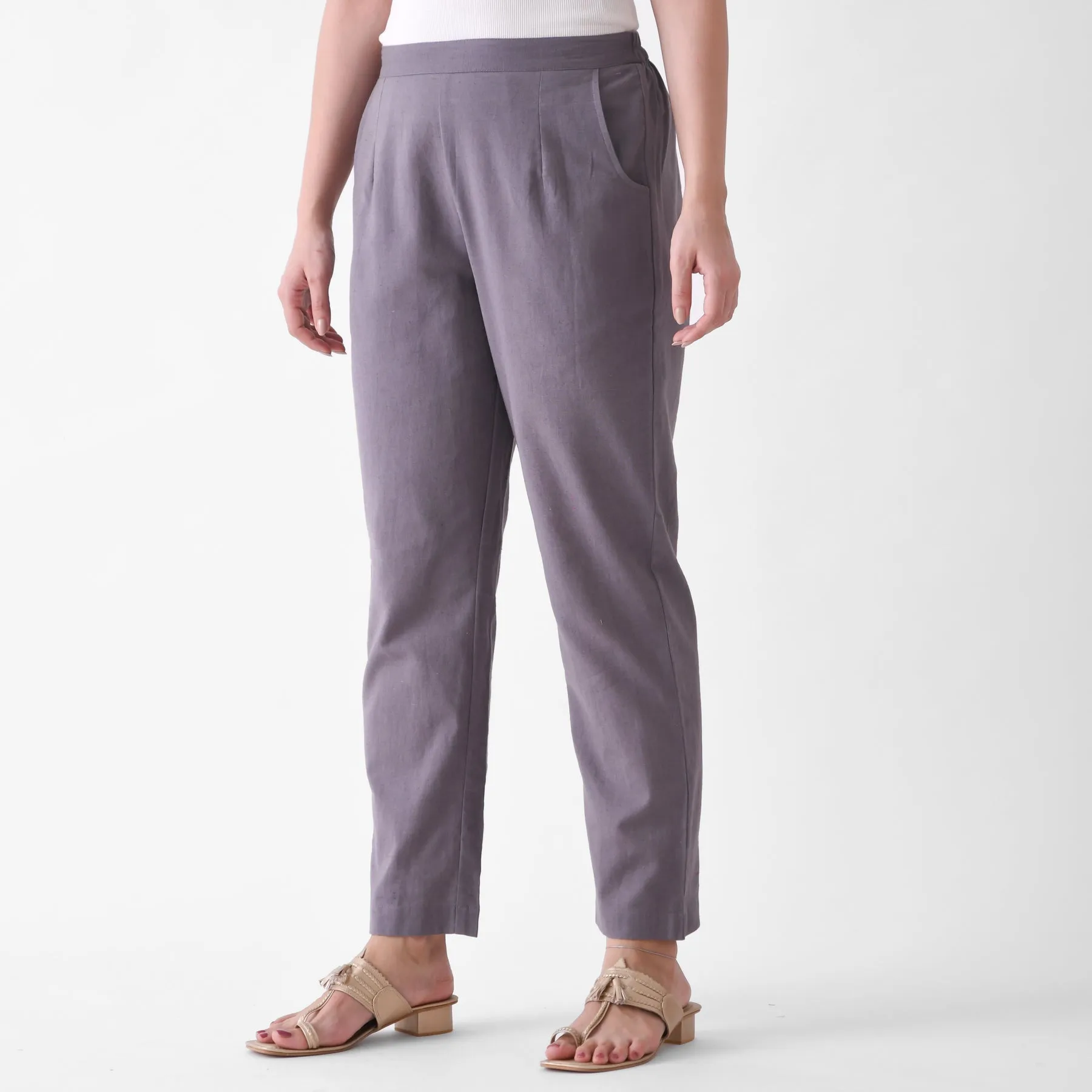 Steel Grey Cotton AMPM Pants