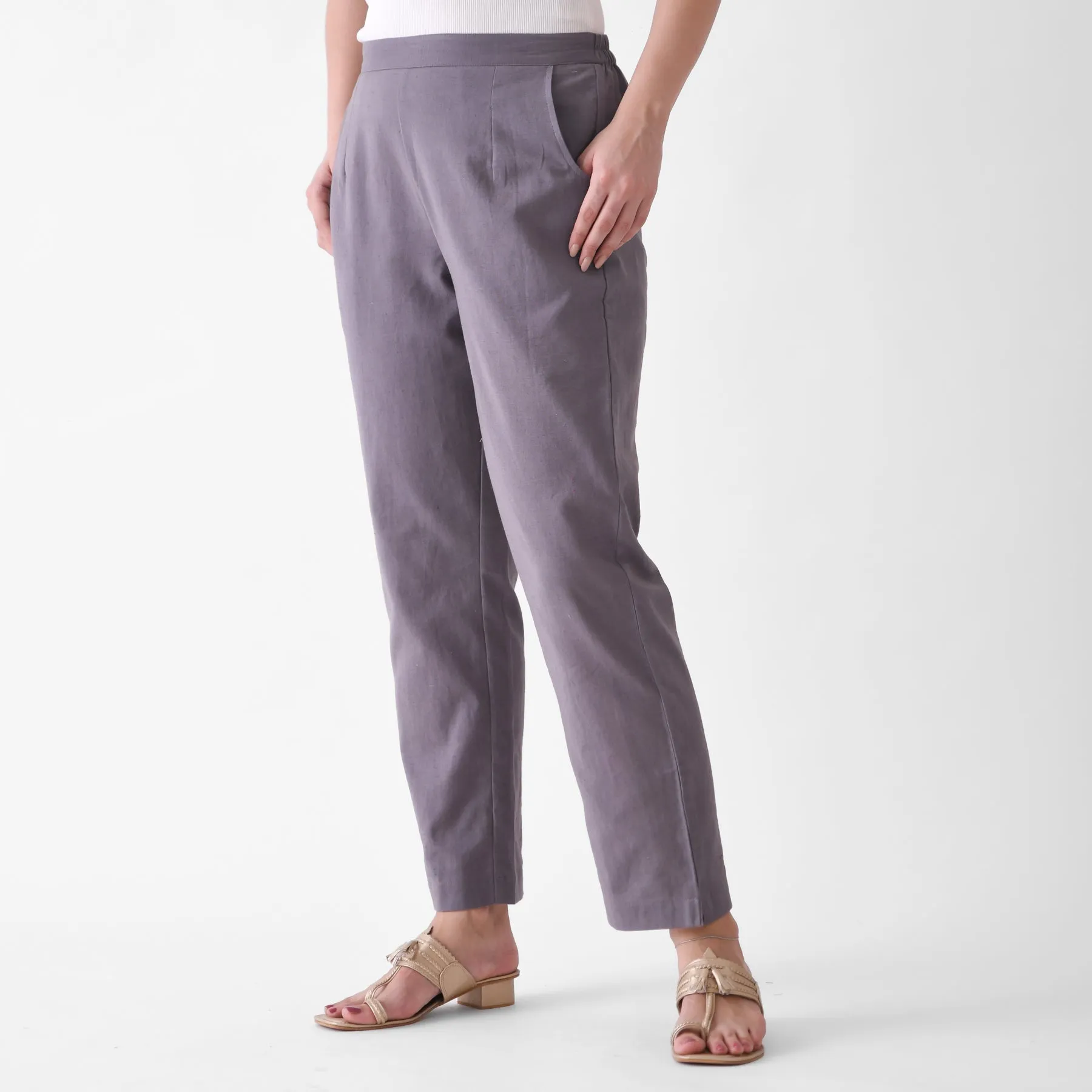 Steel Grey Cotton AMPM Pants