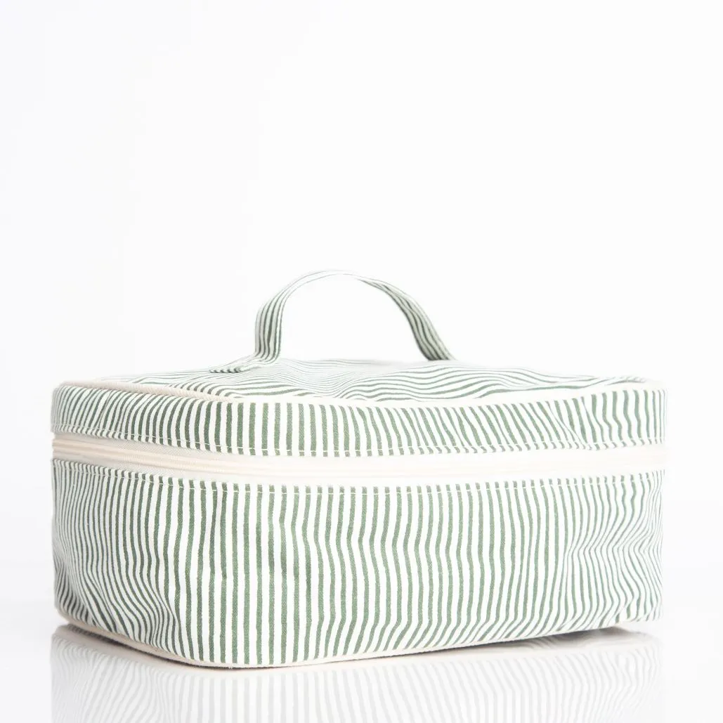 Stripes Train Case - Myrtle Green