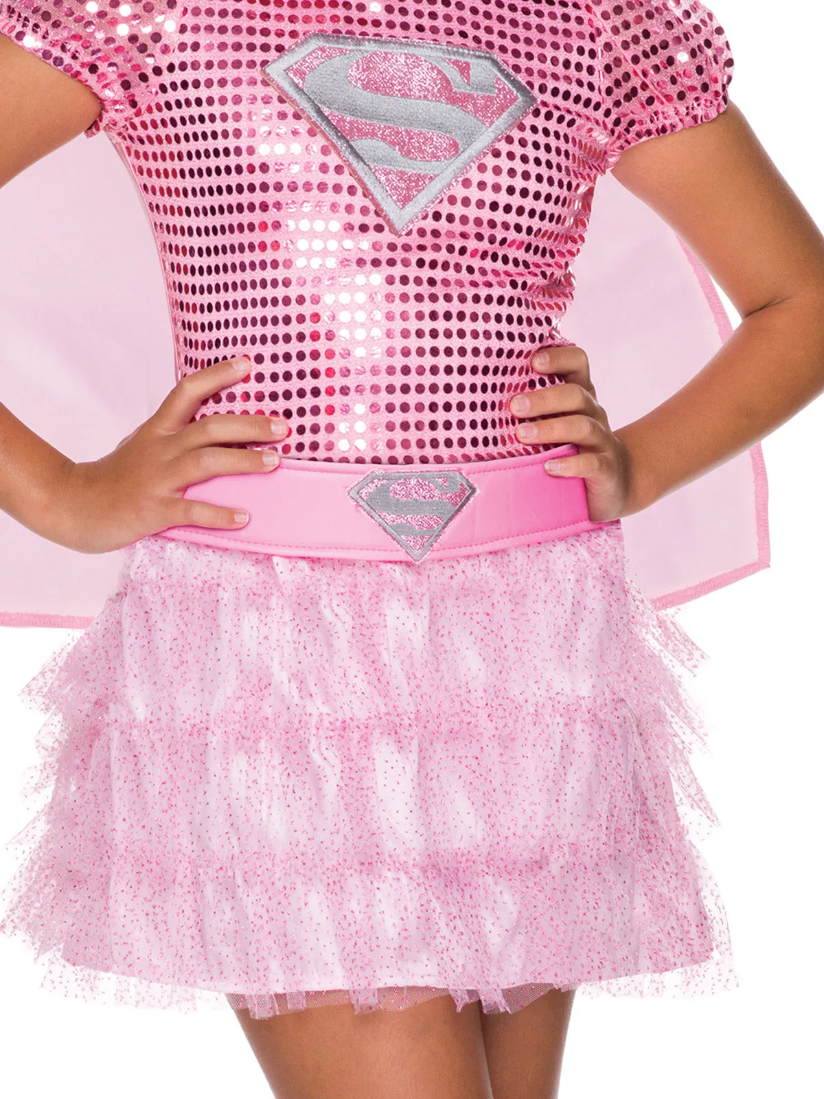 SUPERGIRL PINK SEQUIN COSTUME, CHILD