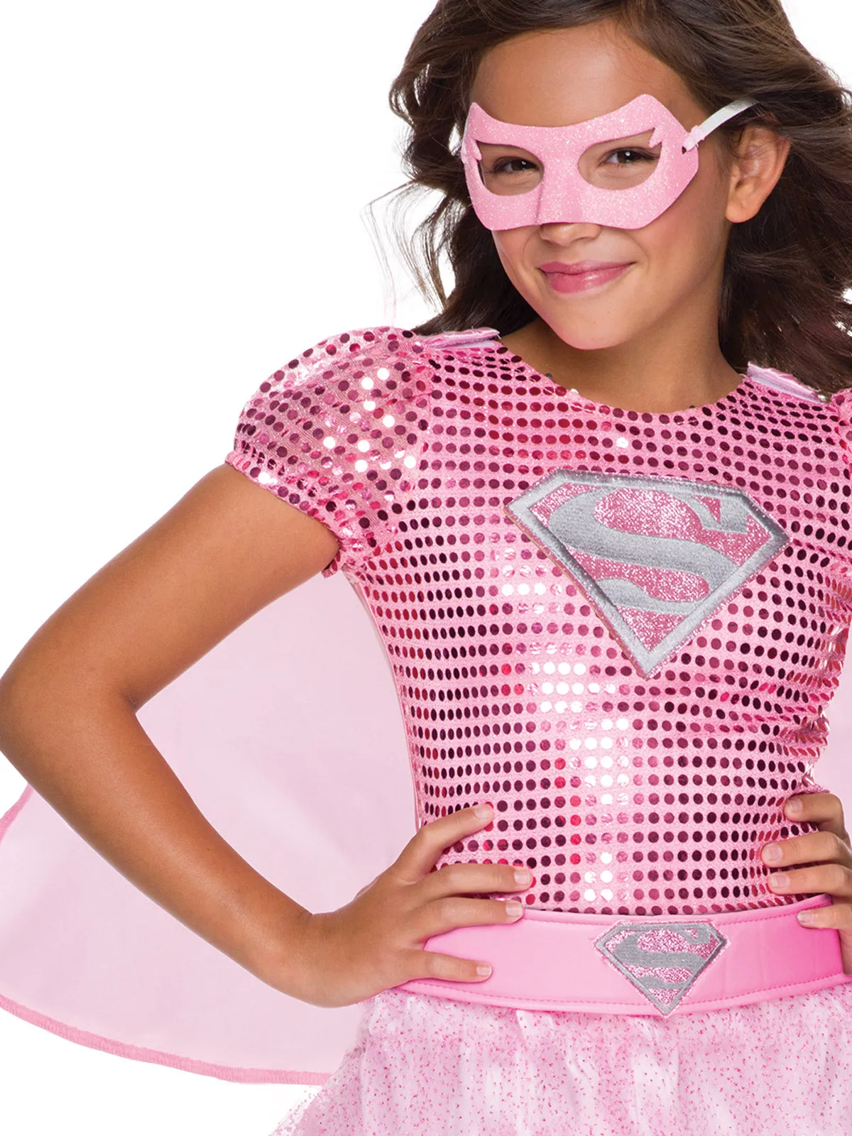 SUPERGIRL PINK SEQUIN COSTUME, CHILD