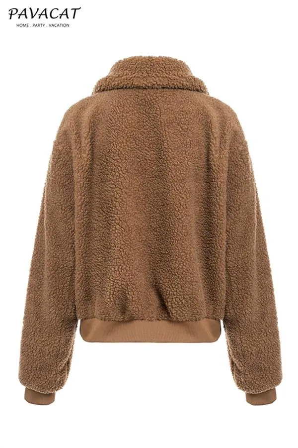 Teddy Bear Furry Faux Fur Jacket