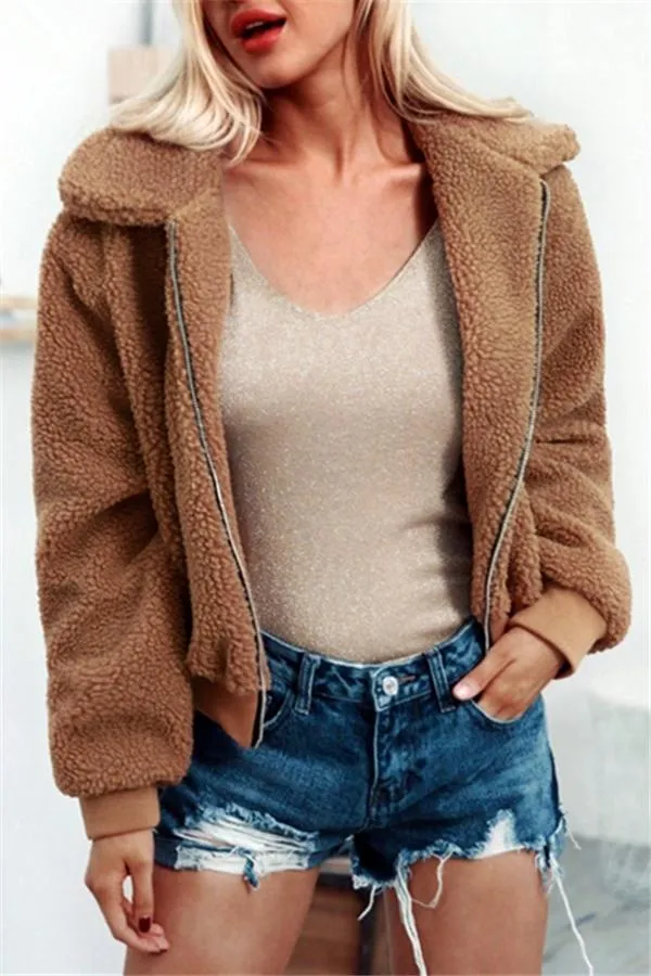 Teddy Bear Furry Faux Fur Jacket