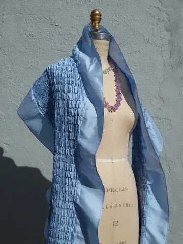 Thai Silk Taffeta Opera Shawl Periwinkle