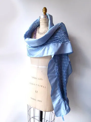 Thai Silk Taffeta Opera Shawl Periwinkle