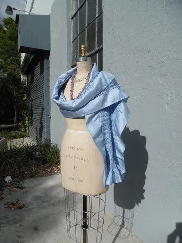 Thai Silk Taffeta Opera Shawl Periwinkle