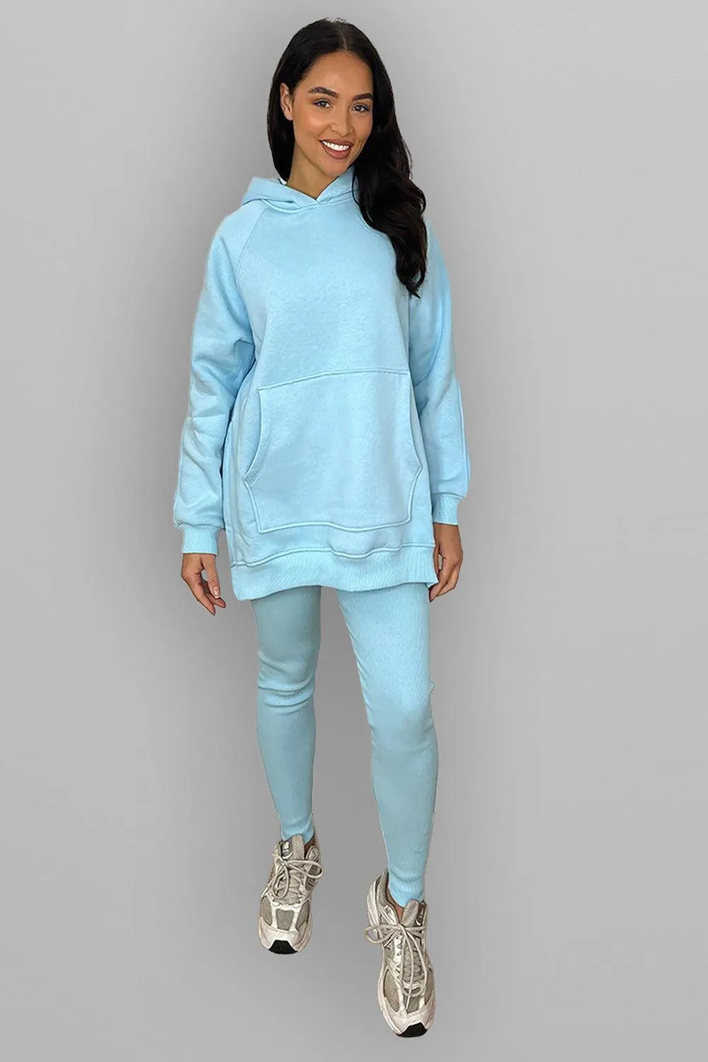 Thick Fleece Hoodie And Leggings Set