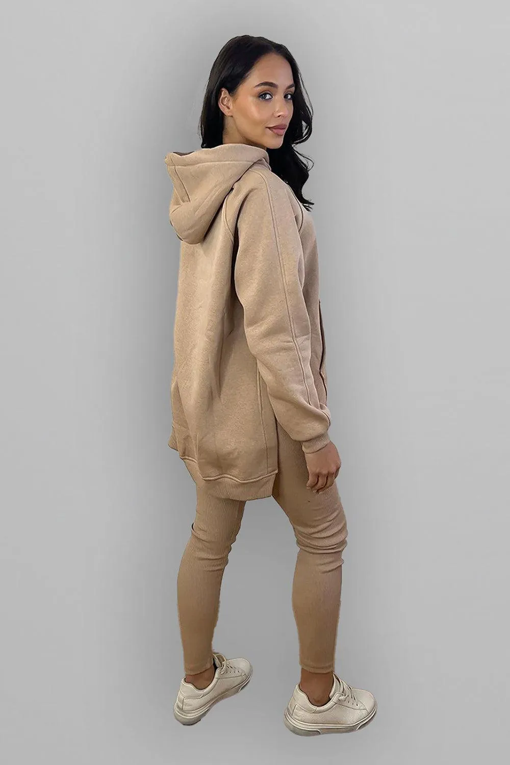 Thick Fleece Hoodie And Leggings Set