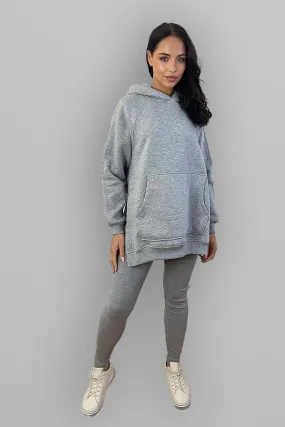 Thick Fleece Hoodie And Leggings Set