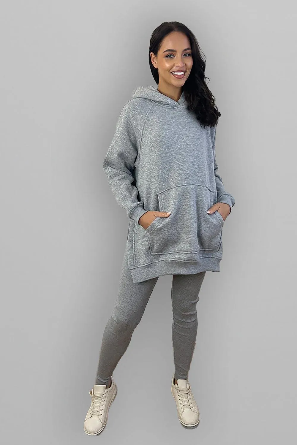 Thick Fleece Hoodie And Leggings Set