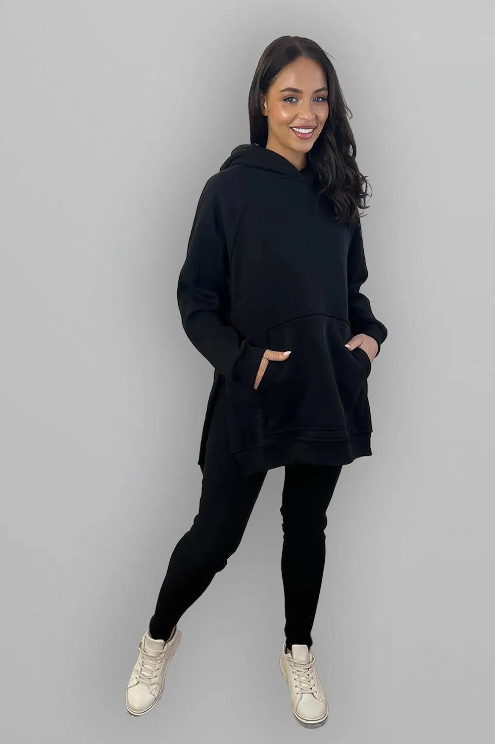 Thick Fleece Hoodie And Leggings Set