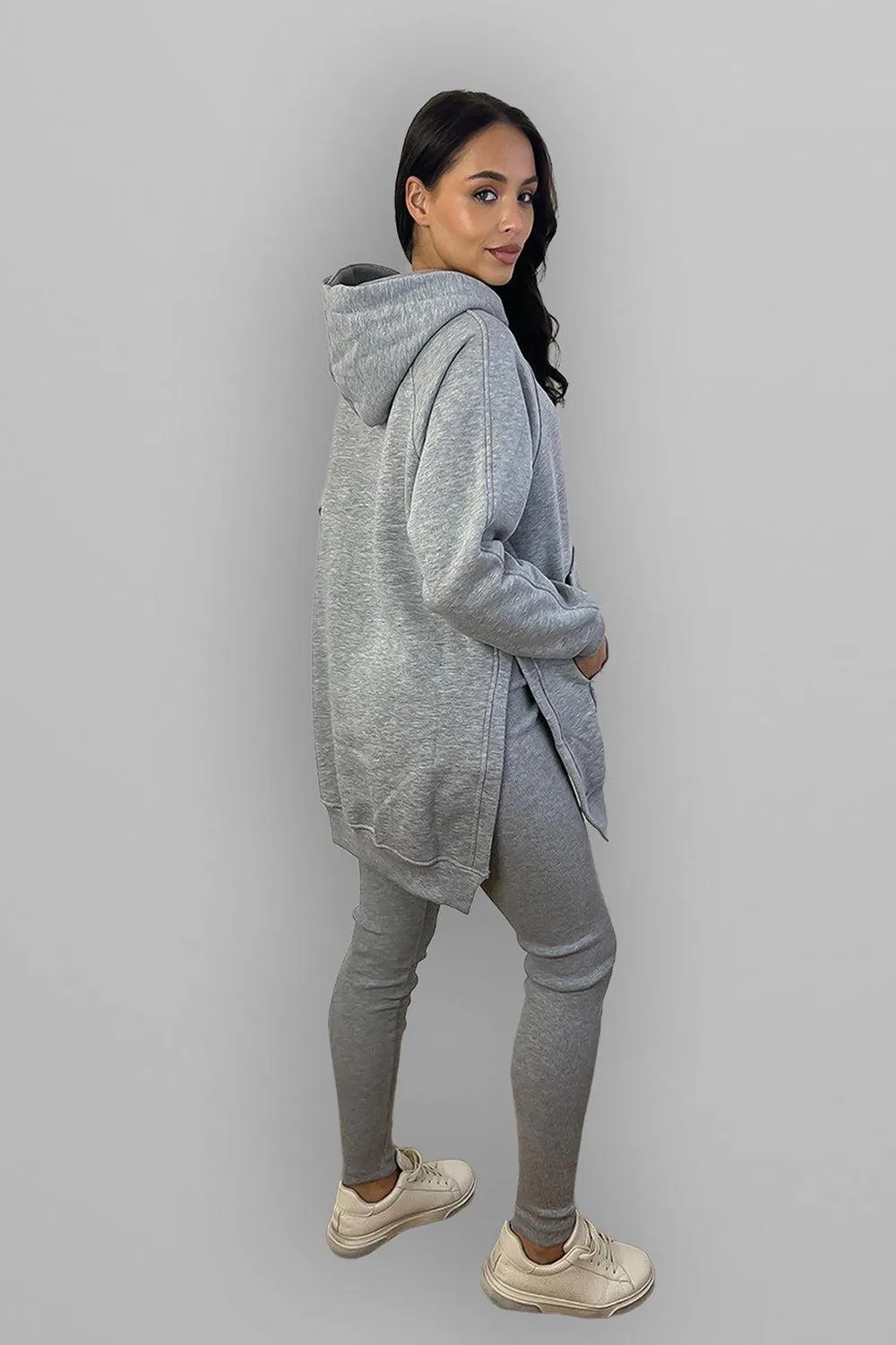 Thick Fleece Hoodie And Leggings Set