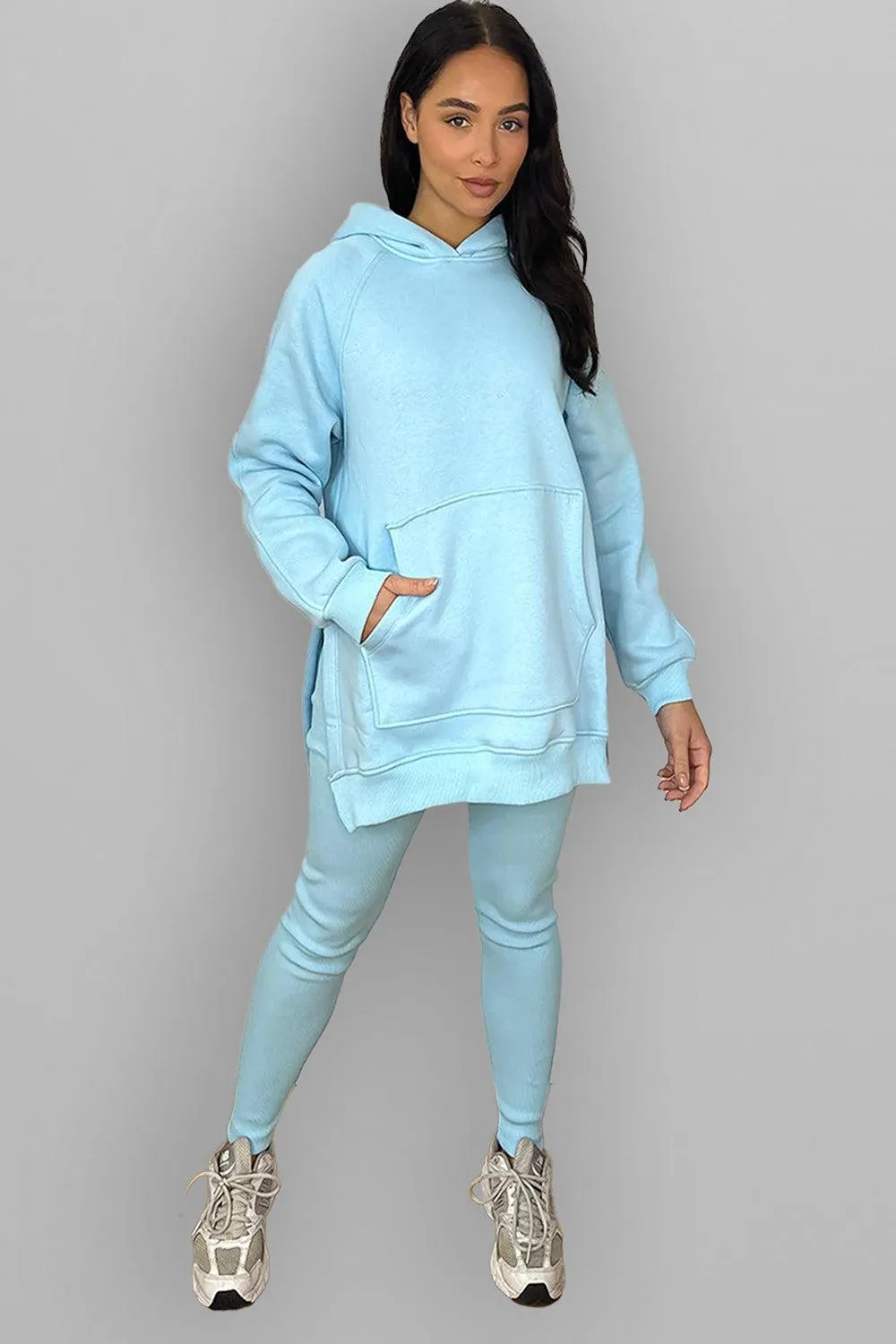 Thick Fleece Hoodie And Leggings Set