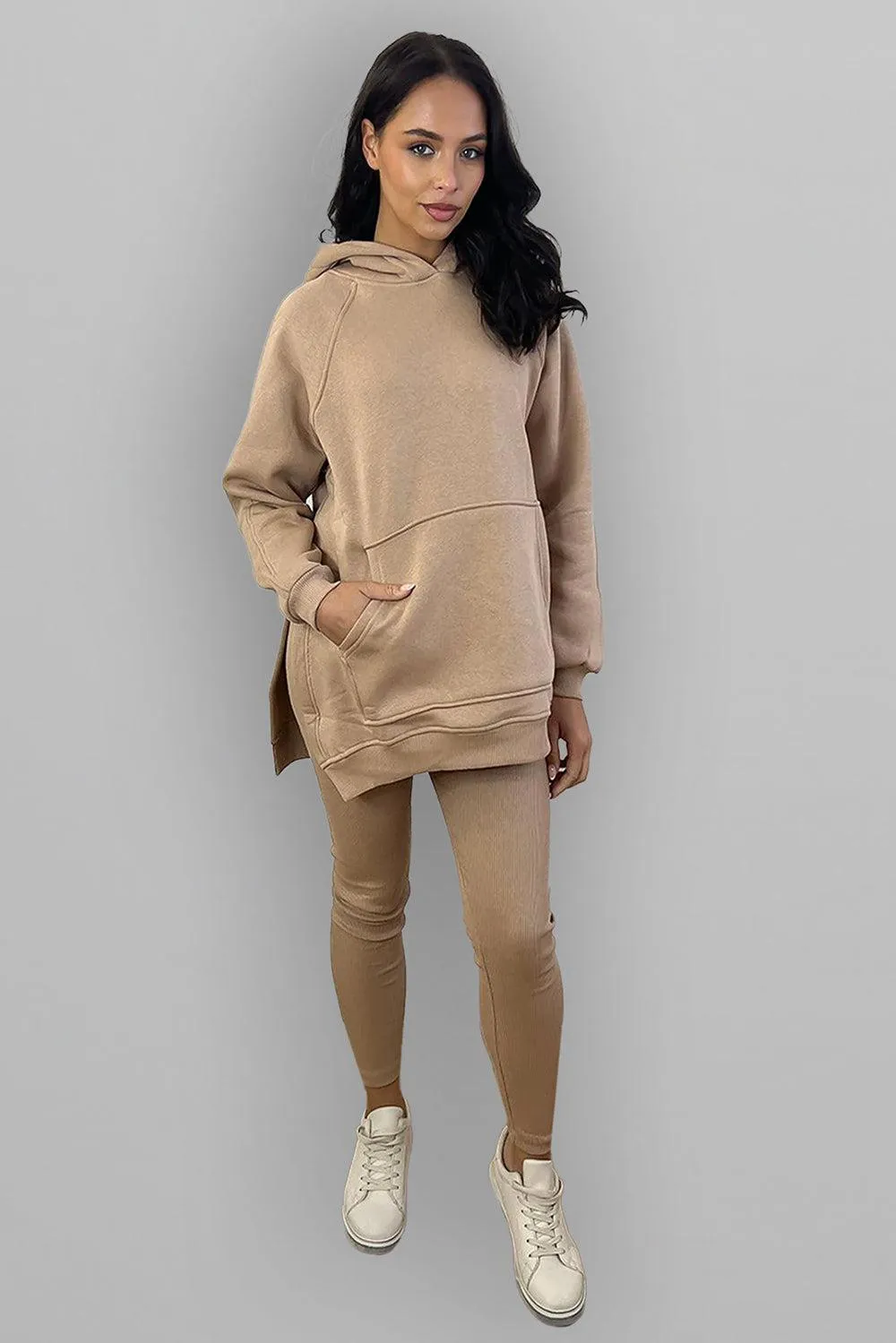 Thick Fleece Hoodie And Leggings Set