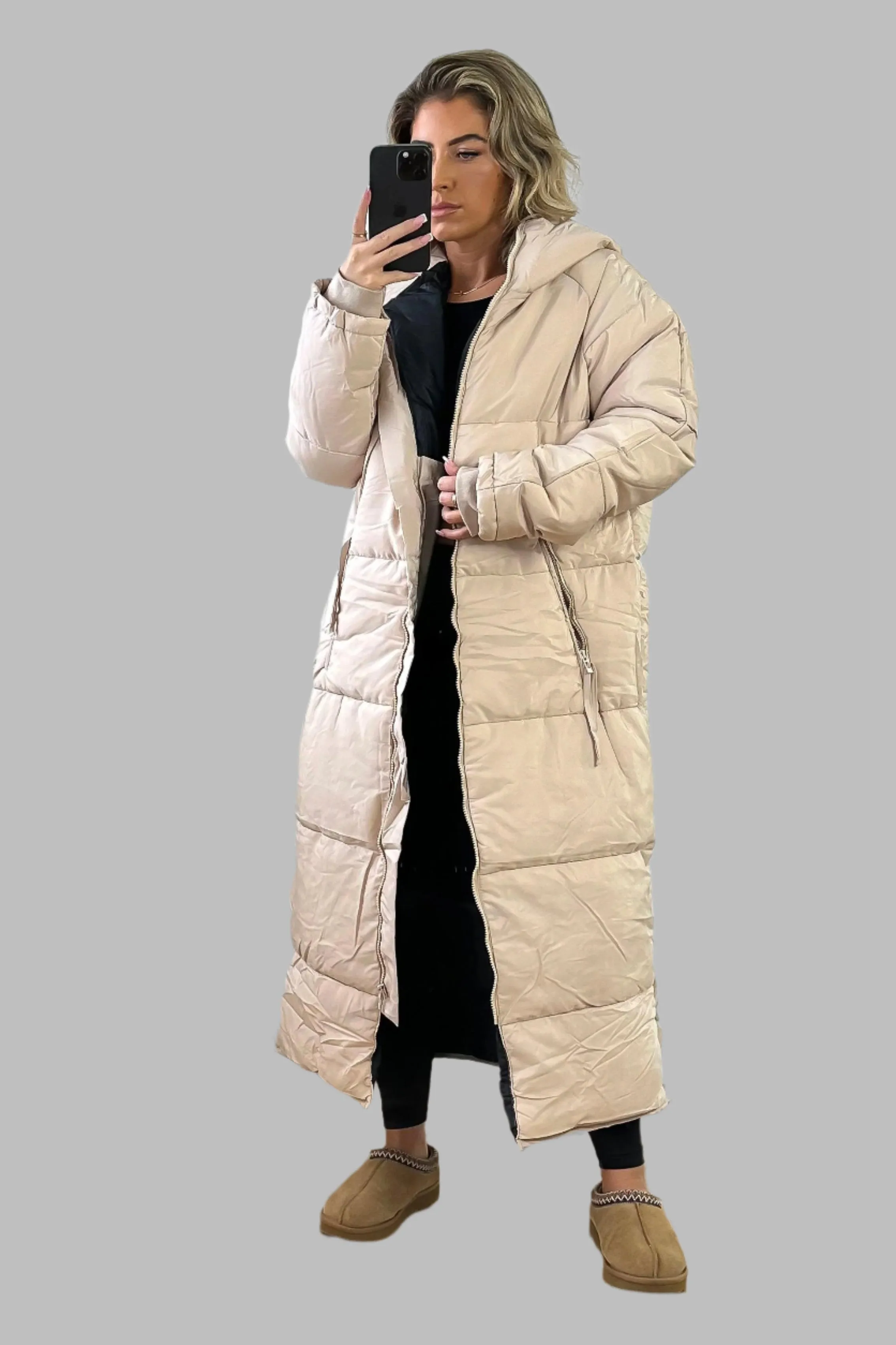 Thick Padded Maxi Parka Jacket