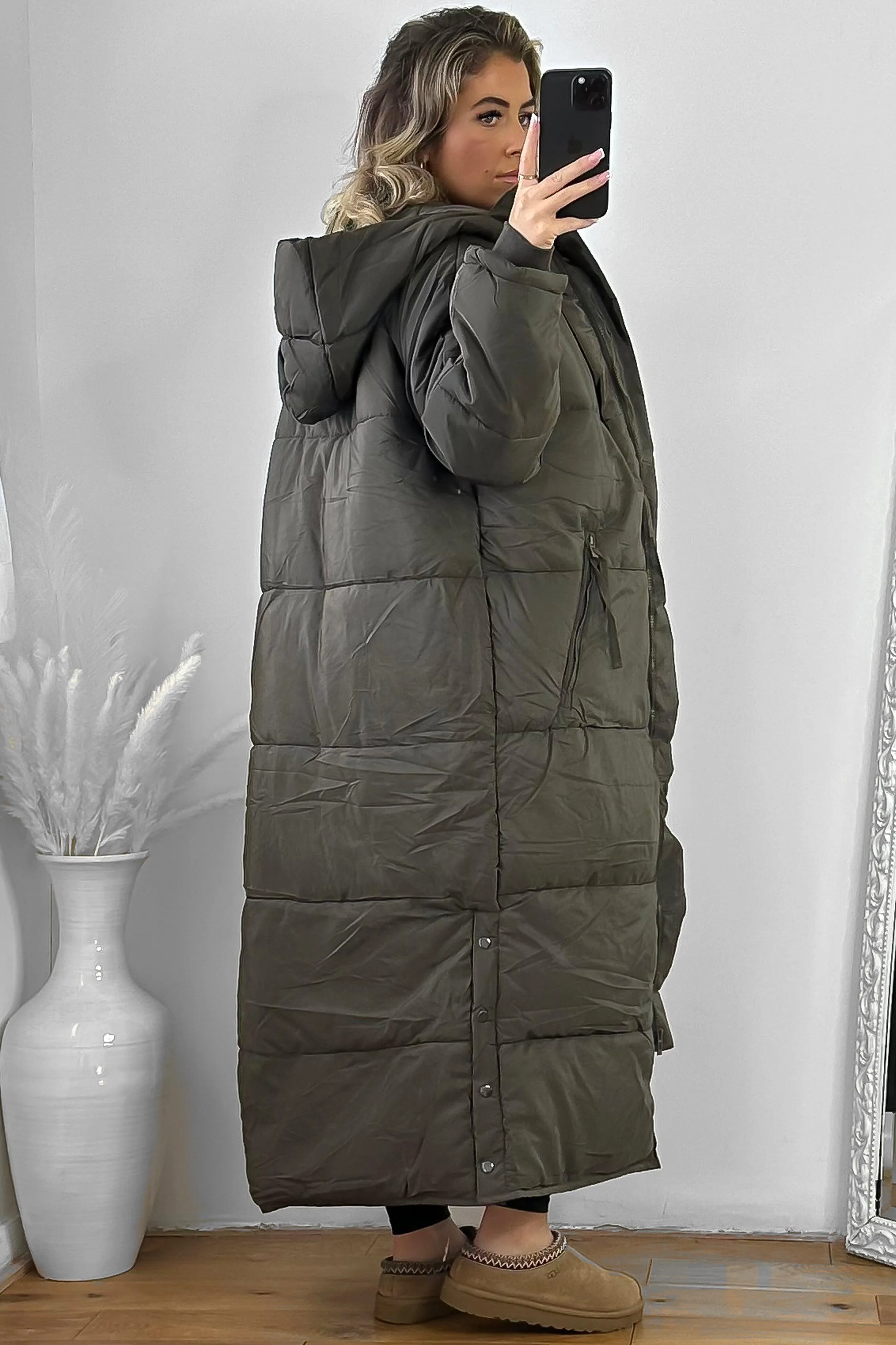 Thick Padded Maxi Parka Jacket