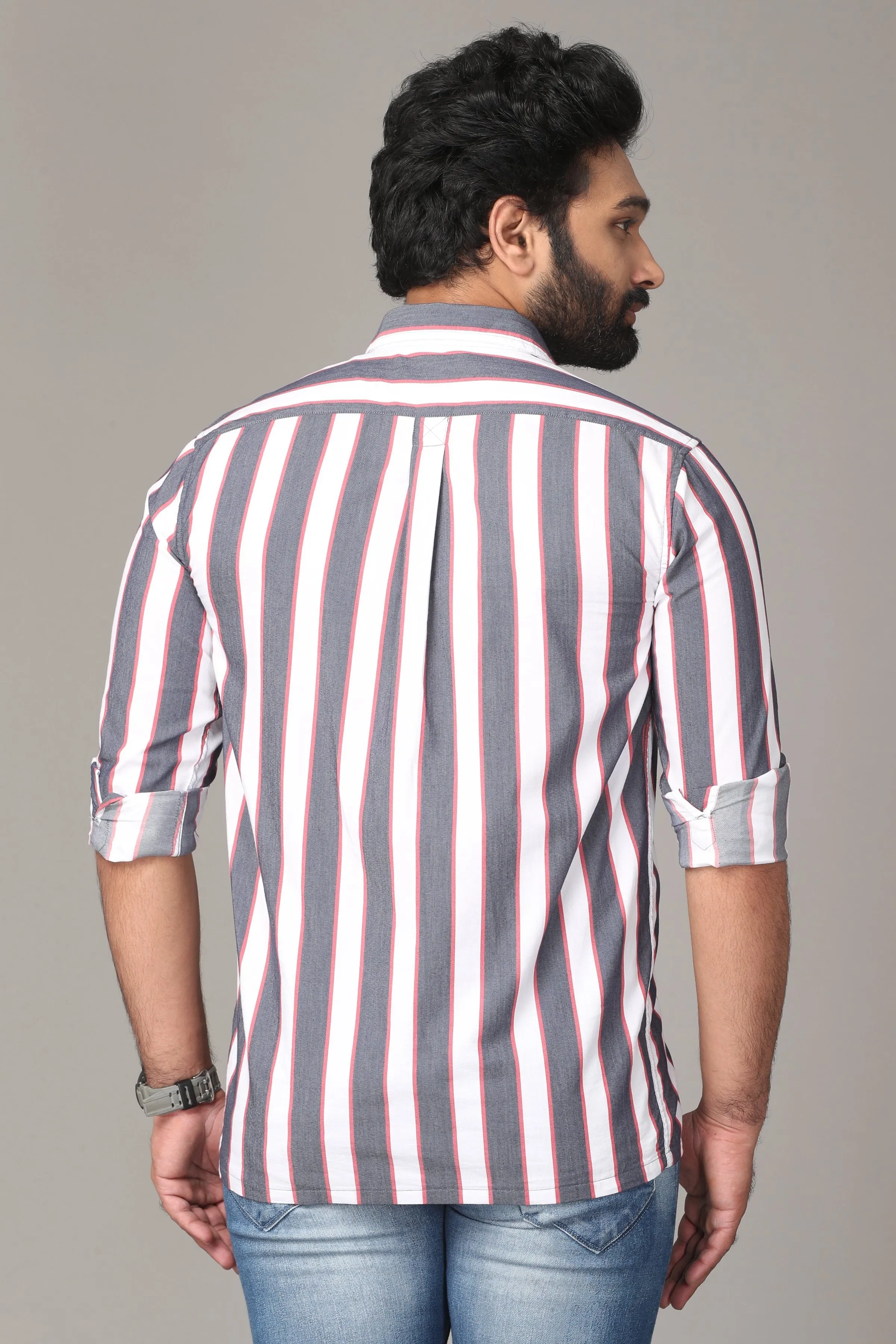 Triple Striped Full Sleeve Shirt