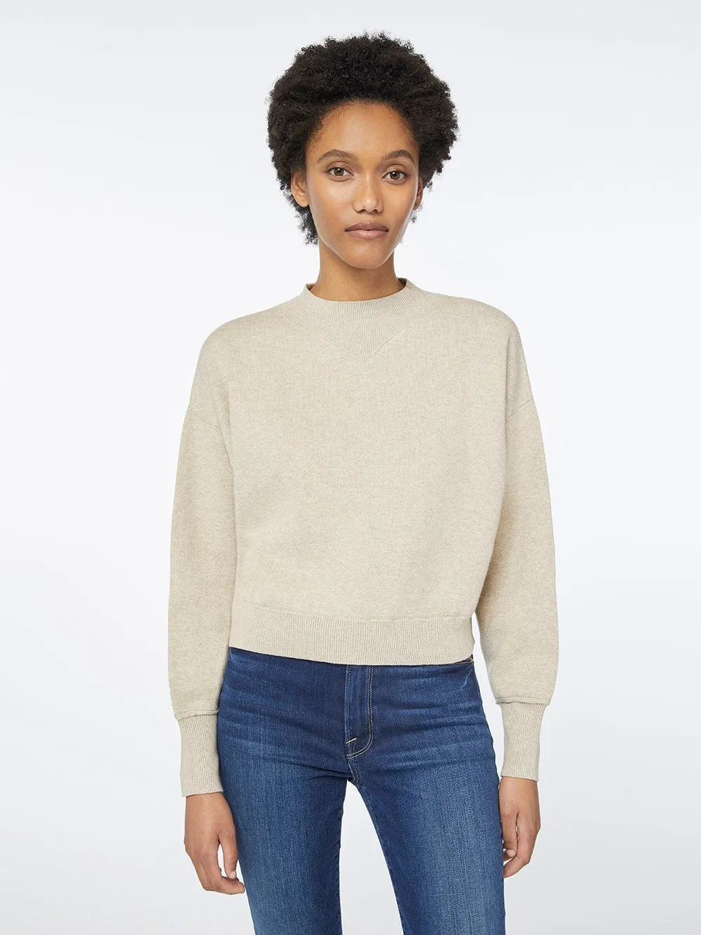 Two Tone Jacquard Crew -- Oatmeal Multi