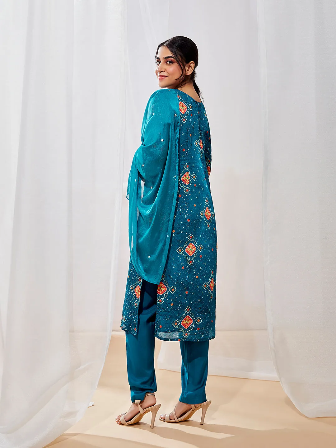 VASTRAMAY Women's Blue Kurta Set