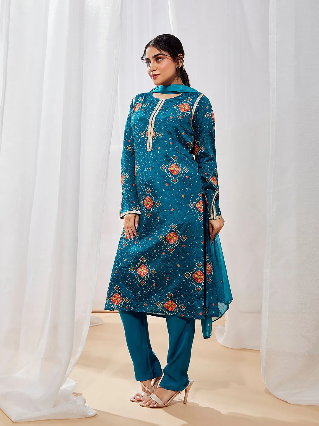 VASTRAMAY Women's Blue Kurta Set