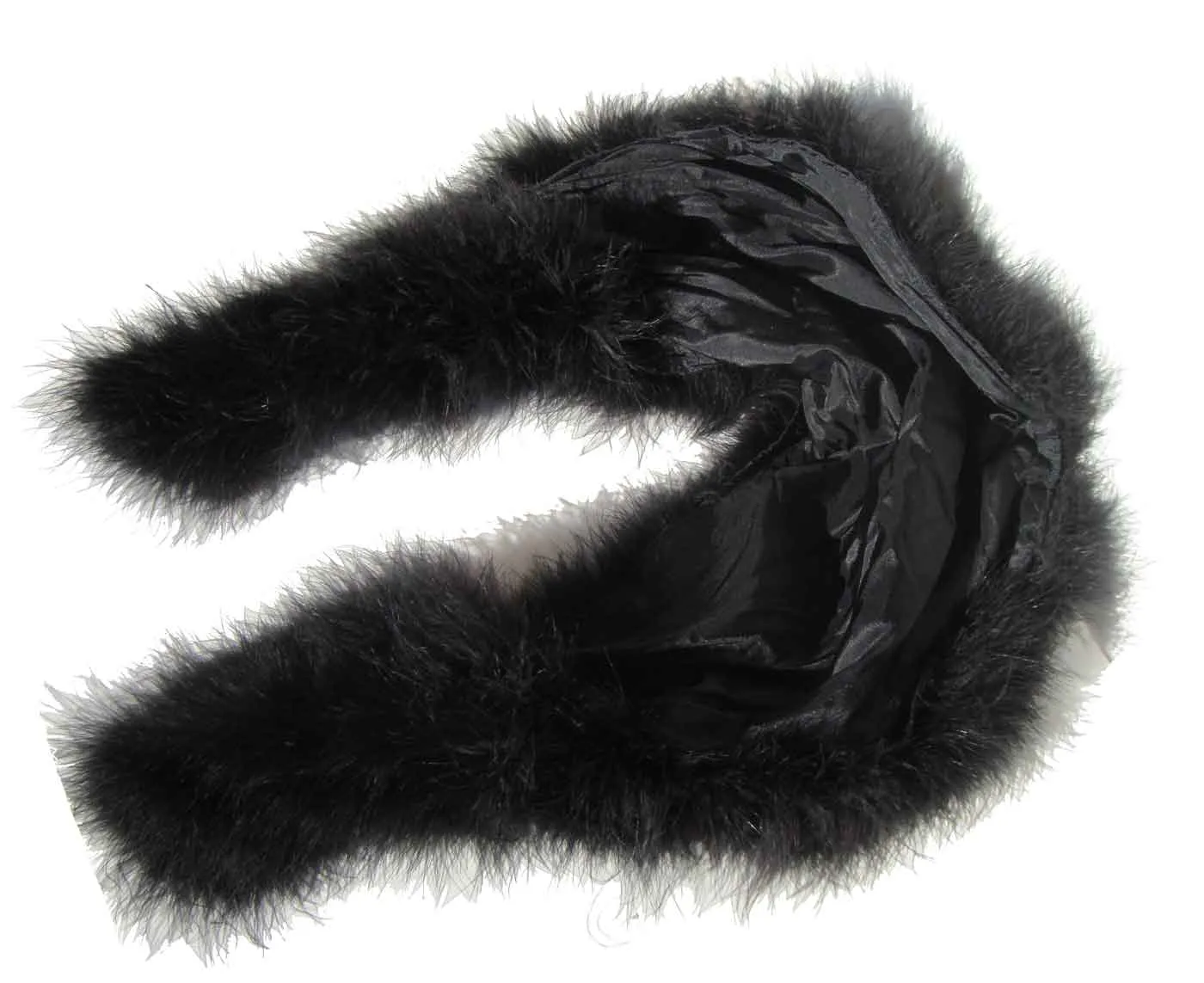 Vintage 60s Black Marabou Feather Shoulder Wrap Stole