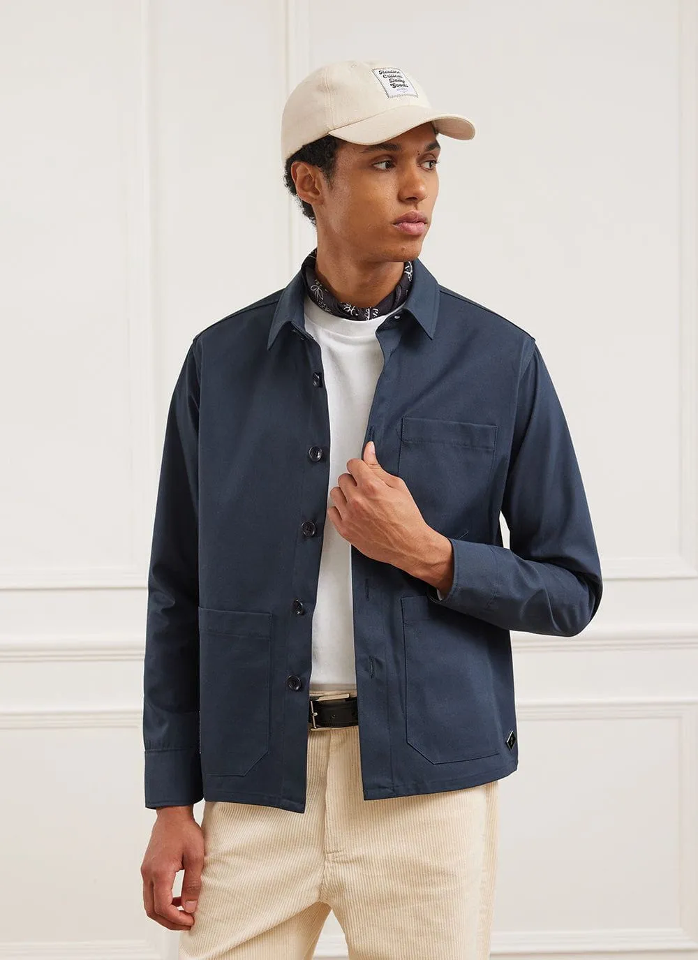 Waterproof Auxiliary Overshirt | Navy with Grey