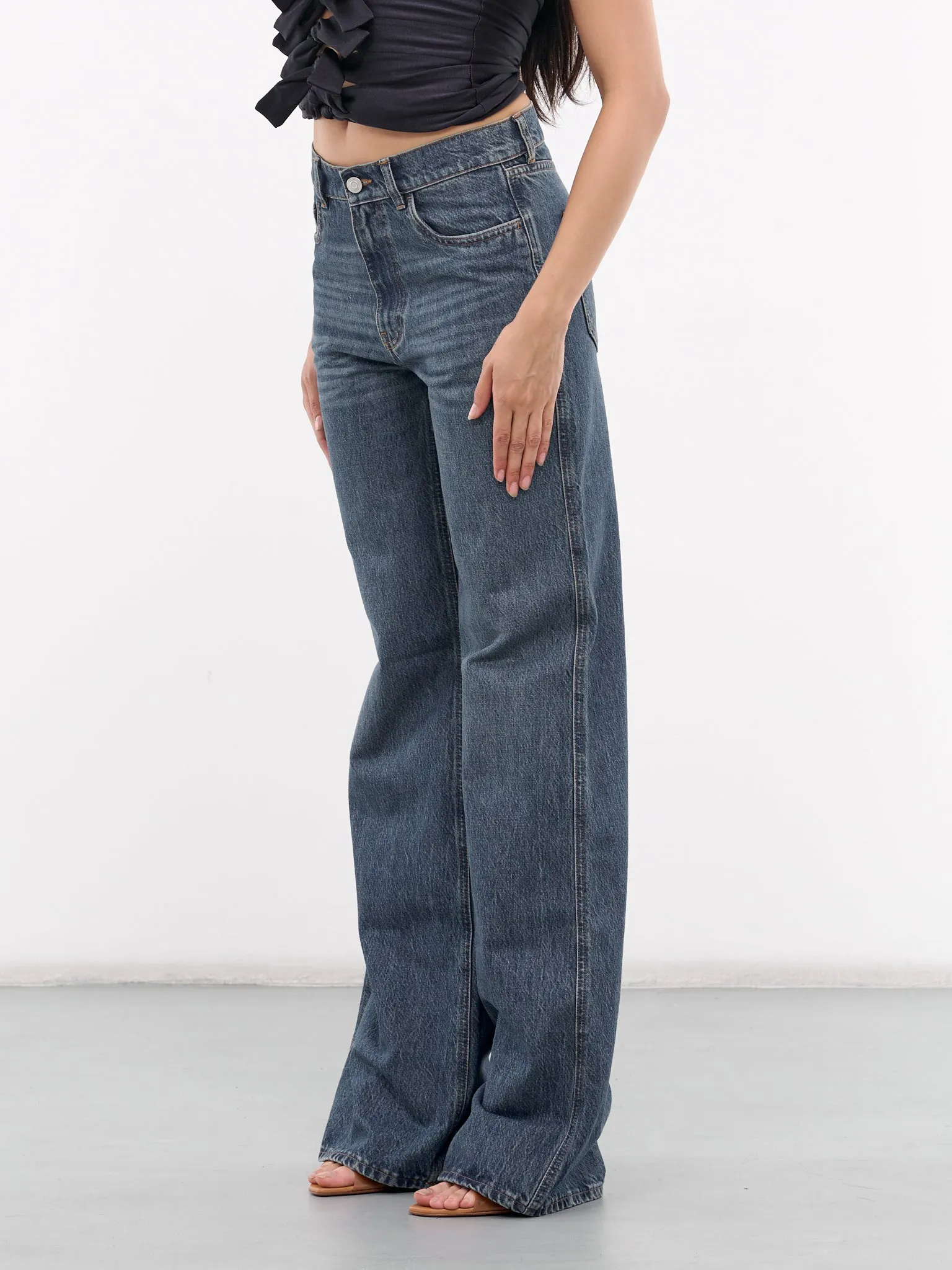 Wide Leg Denim Jeans (COPP95252-BLUE)