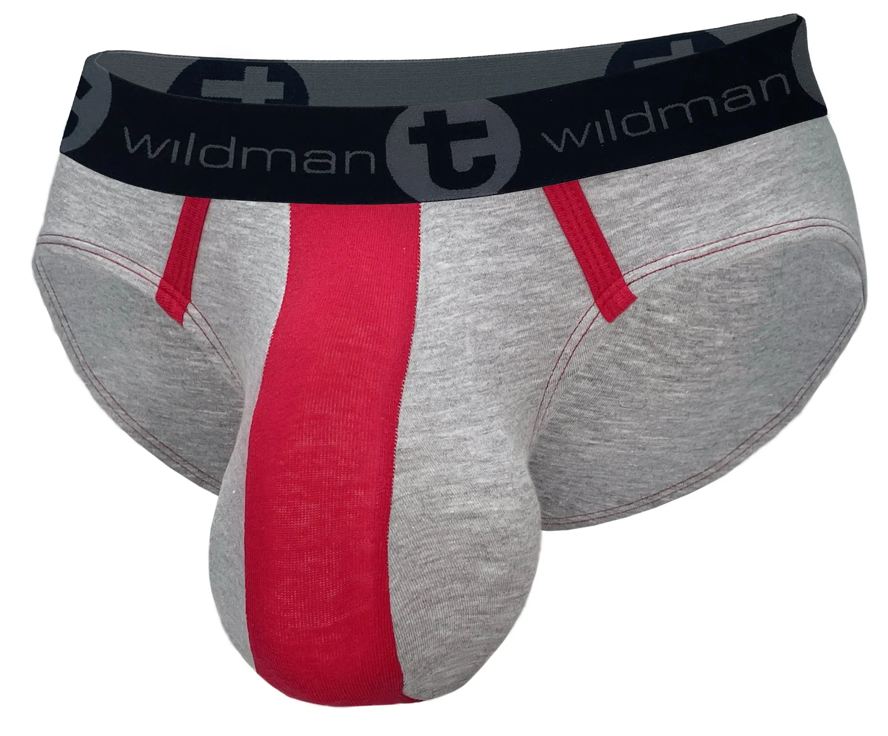 WildmanT Cotton Monster Cock Brief Red and Gray