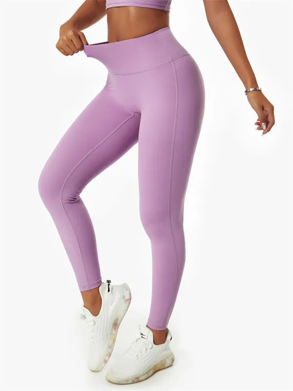 Women's quick-drying high-waisted hip-lifting nude leggings