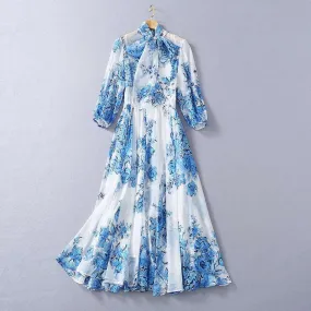 Women's Silk Scarf Collar Chiffon Fashion Dress