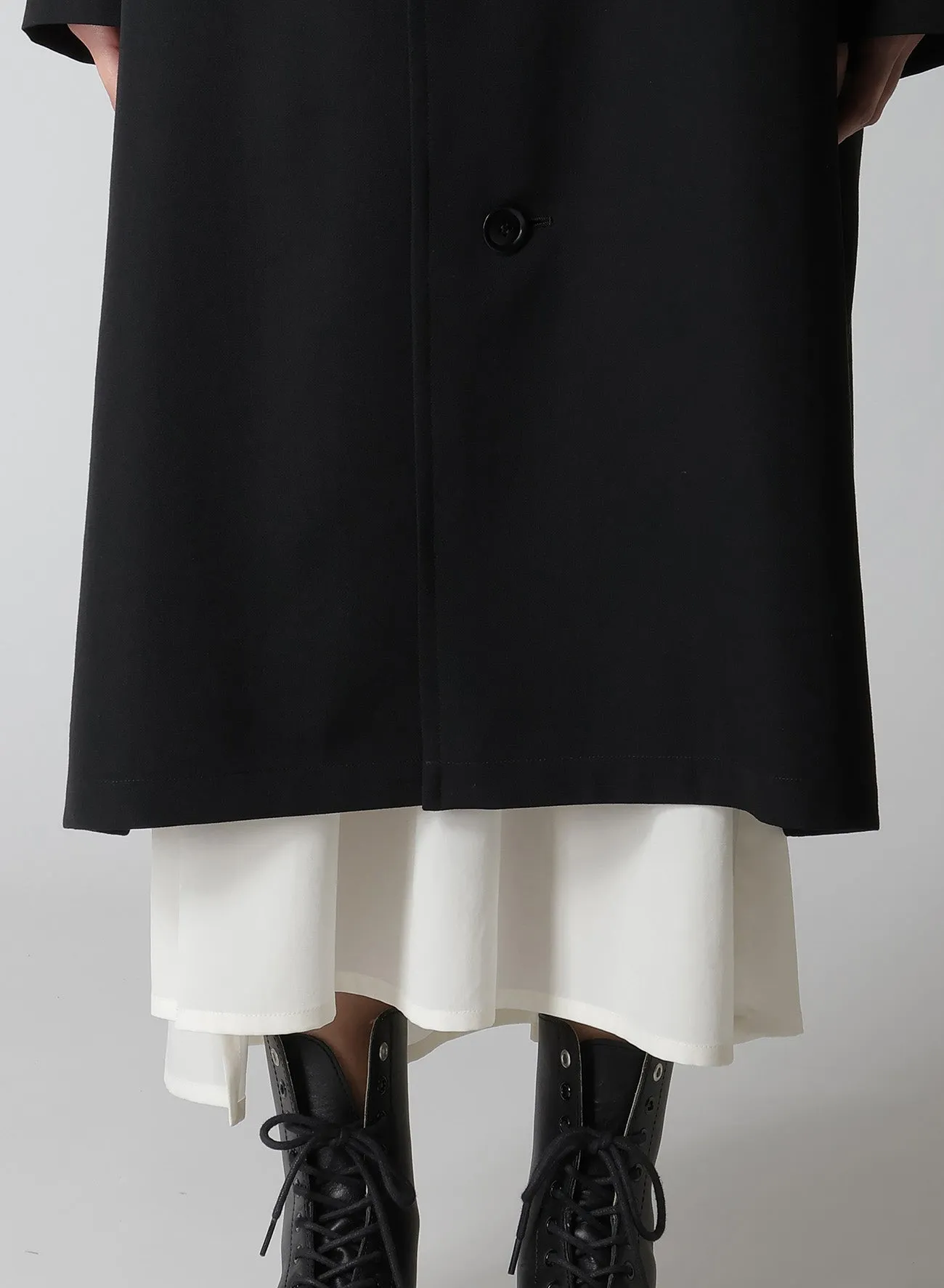 WOOL GABARDINE BIG HOODIE COAT