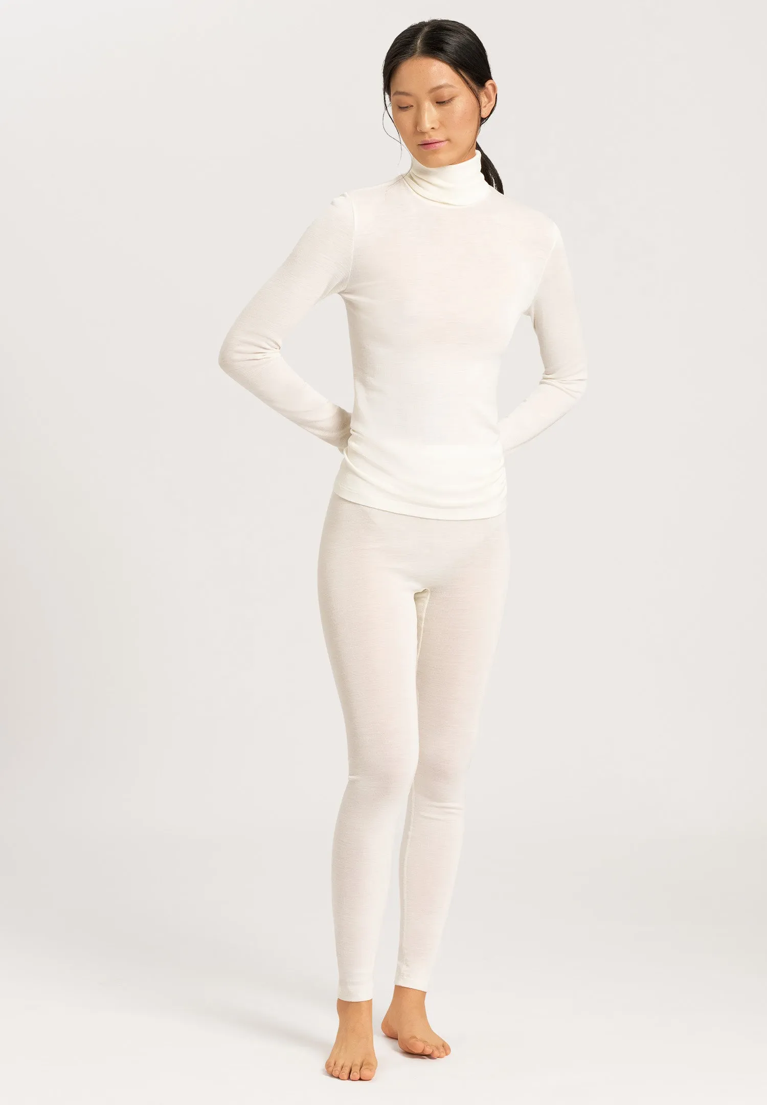 Woolen Silk W Long Leg | Cygne 71422-795