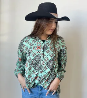 Wrangler Printed Turquoise Top