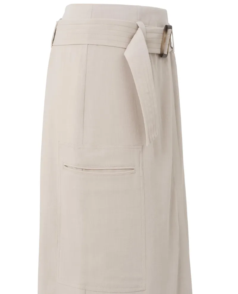 Yaya Light Taupe Midi Skirt