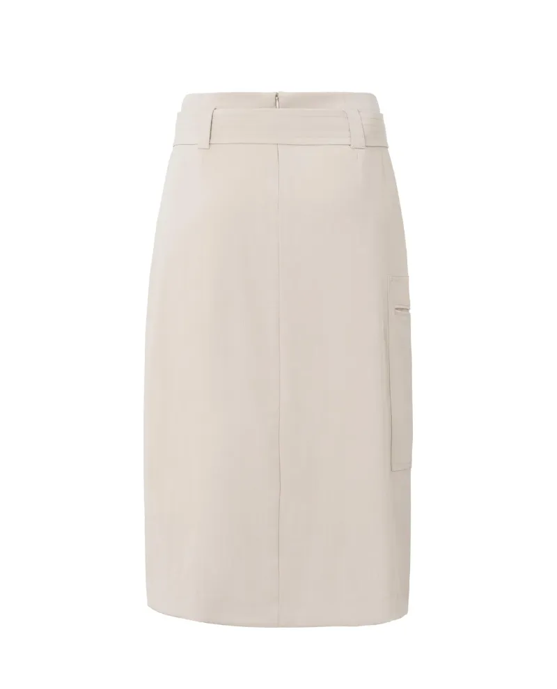 Yaya Light Taupe Midi Skirt