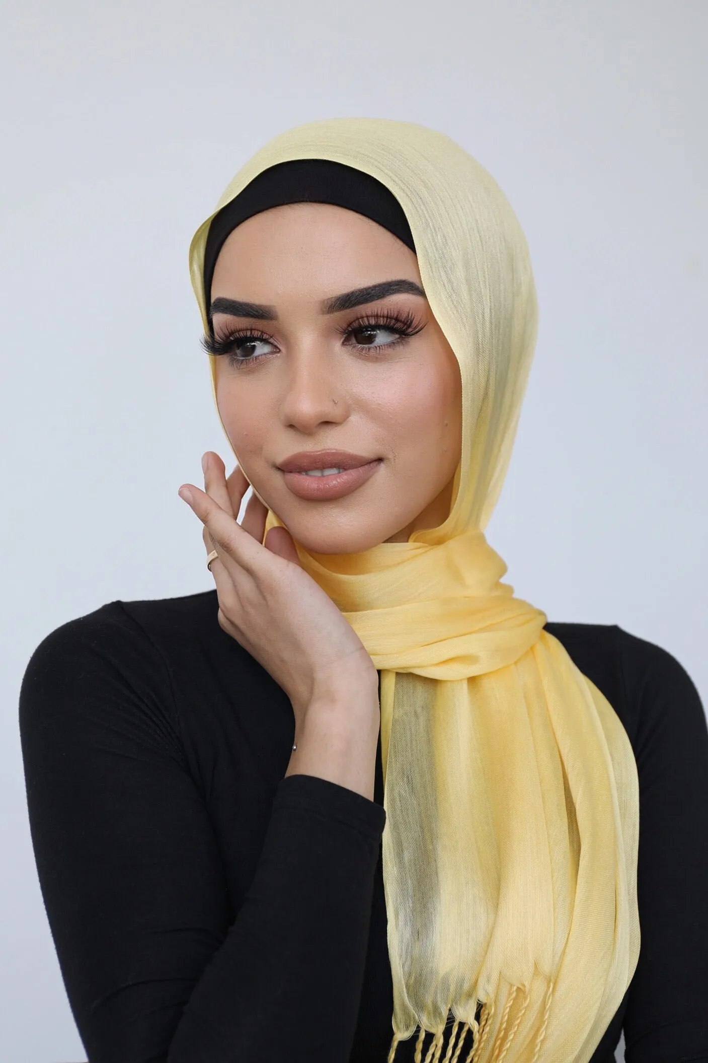 YELLOW FINE SCARF