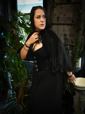 Yennefer Velvet Hooded Ruffle Cape