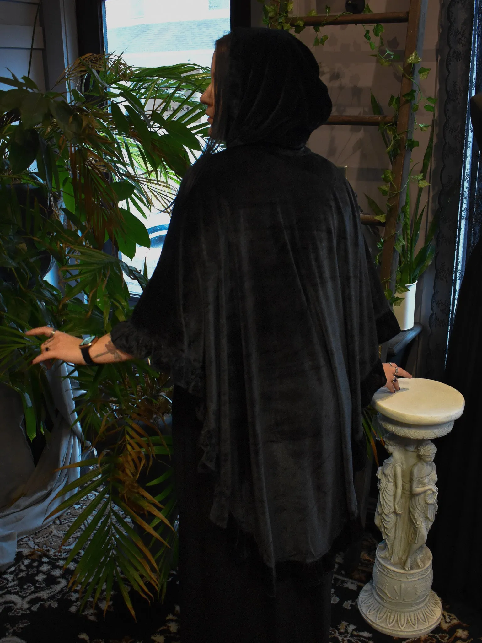 Yennefer Velvet Hooded Ruffle Cape