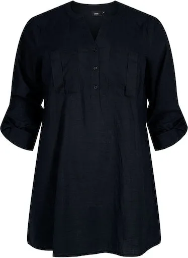 Zizzi Anna Tunic in Black