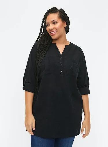 Zizzi Anna Tunic in Black