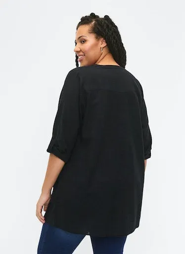 Zizzi Anna Tunic in Black