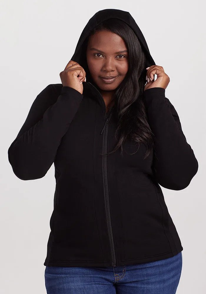 Zoey Zip Up Hoodie - Black