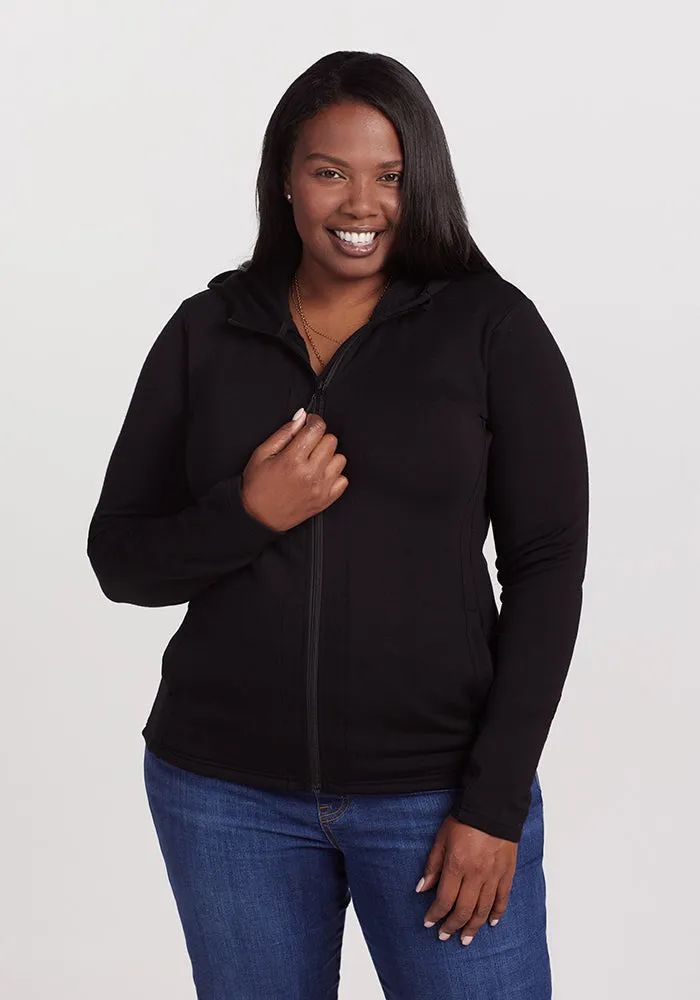 Zoey Zip Up Hoodie - Black